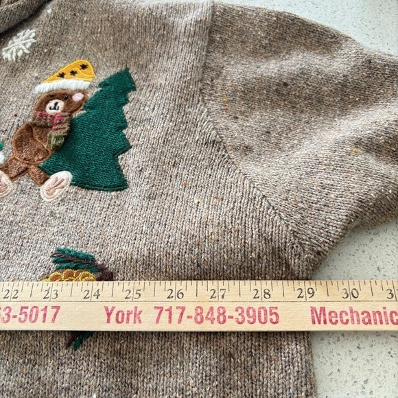 Lemon Grass Holiday Hooded Cardigan Sweater Appliqué Embroidered Womens 4X NWT - Picture 10 of 16